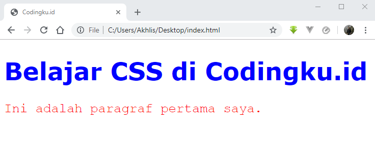 membuat style pada font